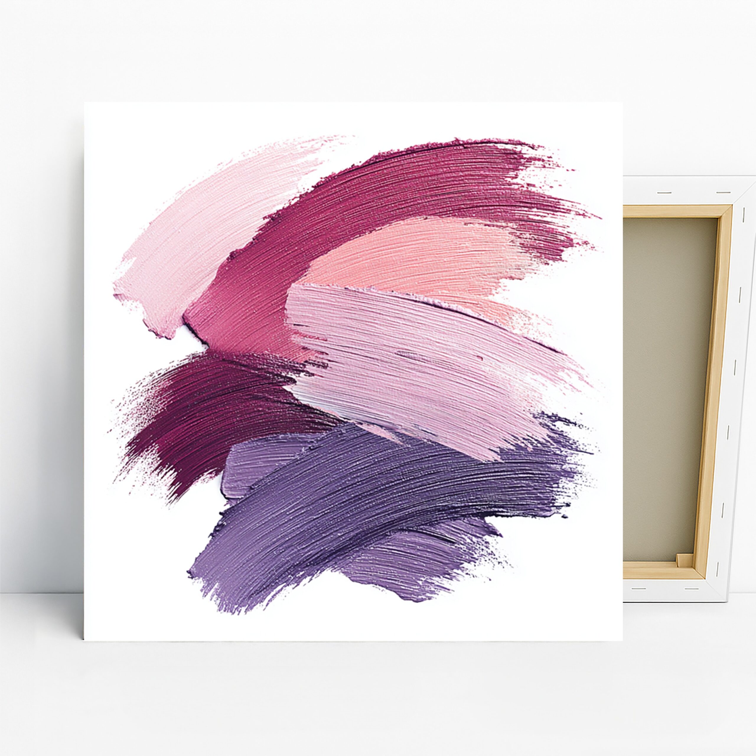 Pink Brushstroke Art, Canvas or Poster, Abstract Contemporary Decor, Bedroom Bathroom Living Room Office Wall Art, Pink Purple Maroon White