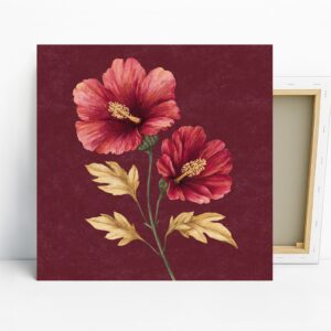 Red Hibiscus Flower Art