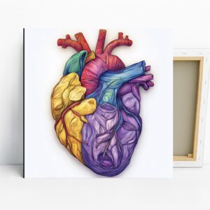 Colorful Heart Anatomy Art