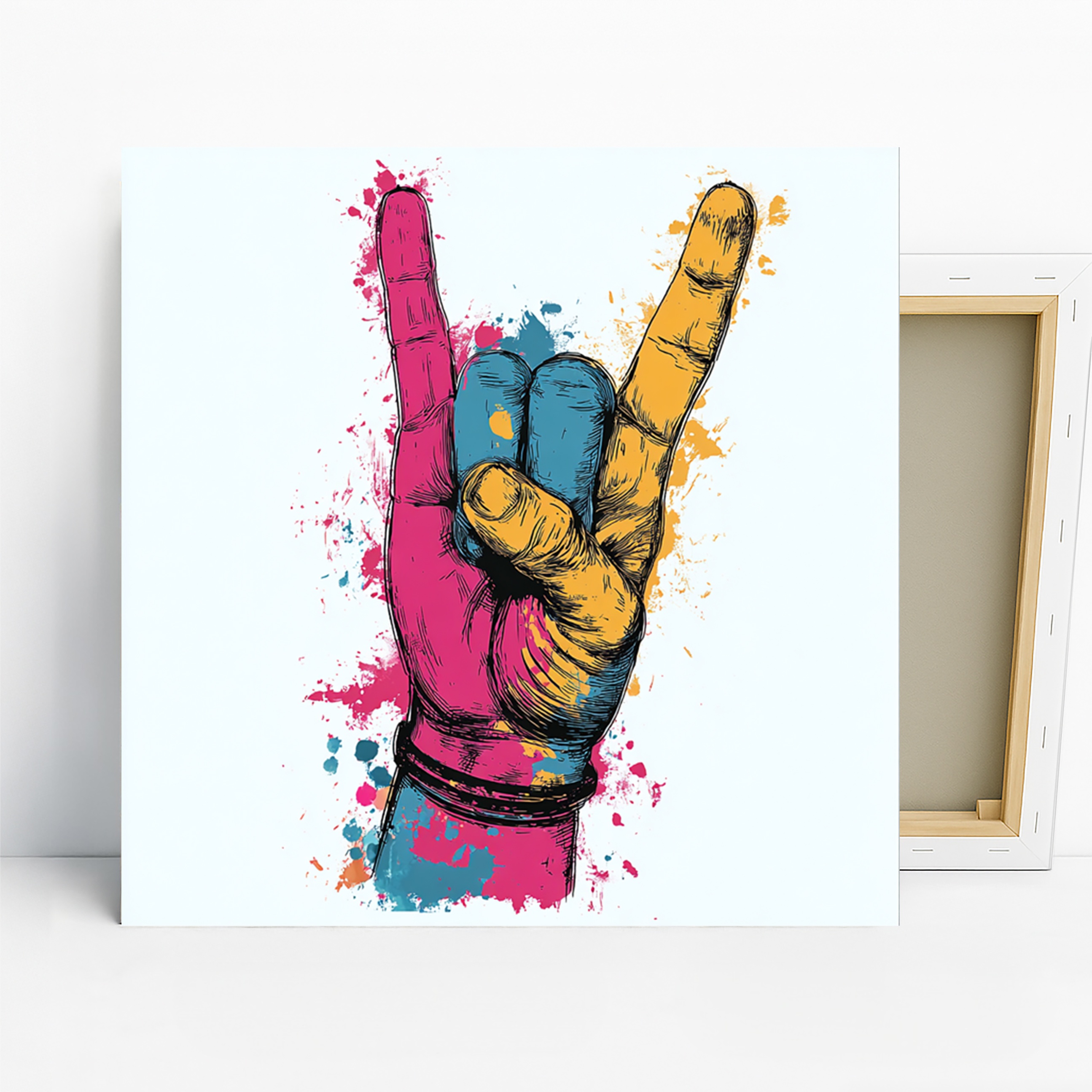 Rock On Hand Sign Art