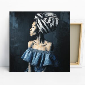 Elegant Headwrap Portrait Art