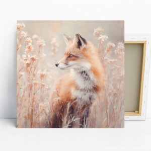Fox in Wildflowers Art