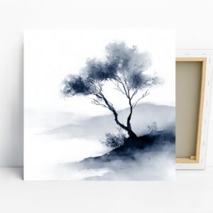 Misty Tree Silhouette Art