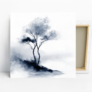 Misty Tree Silhouette Art