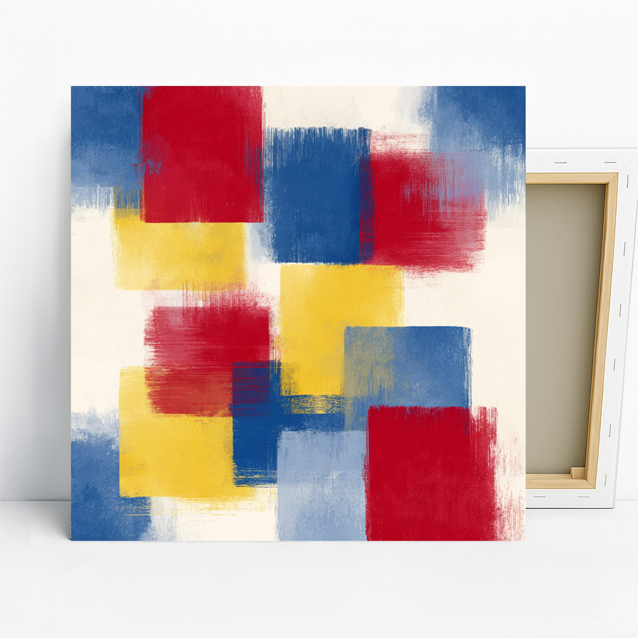 Primary Color Blocks Art, Canvas or Poster, Abstract Contemporary Decor, Living Room  Bedroom Dining Room Wall Art, Red Blue Yellow White