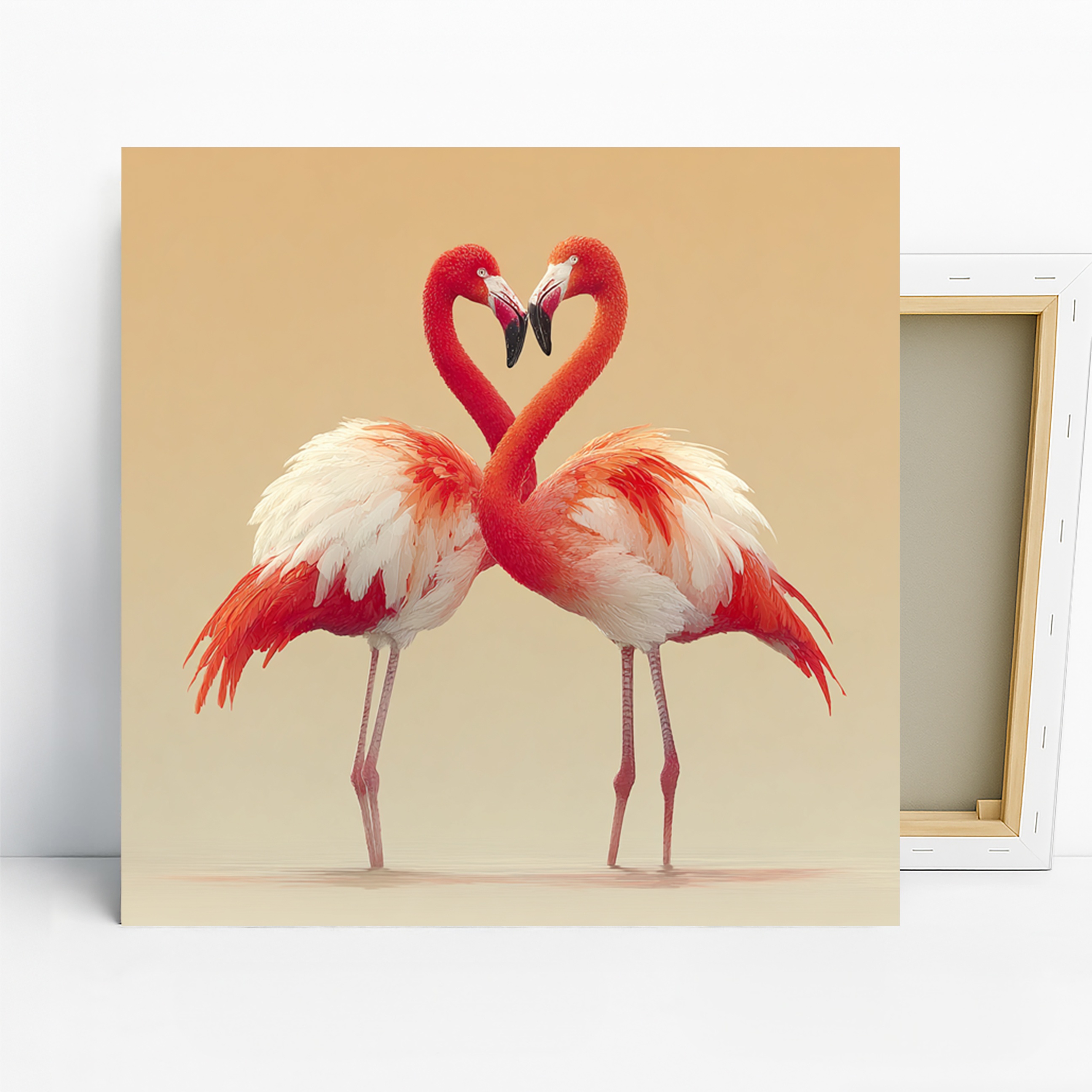 Flamingo Love Heart Art
