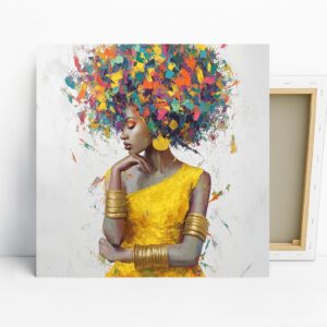 Vibrant Afro Portrait Art