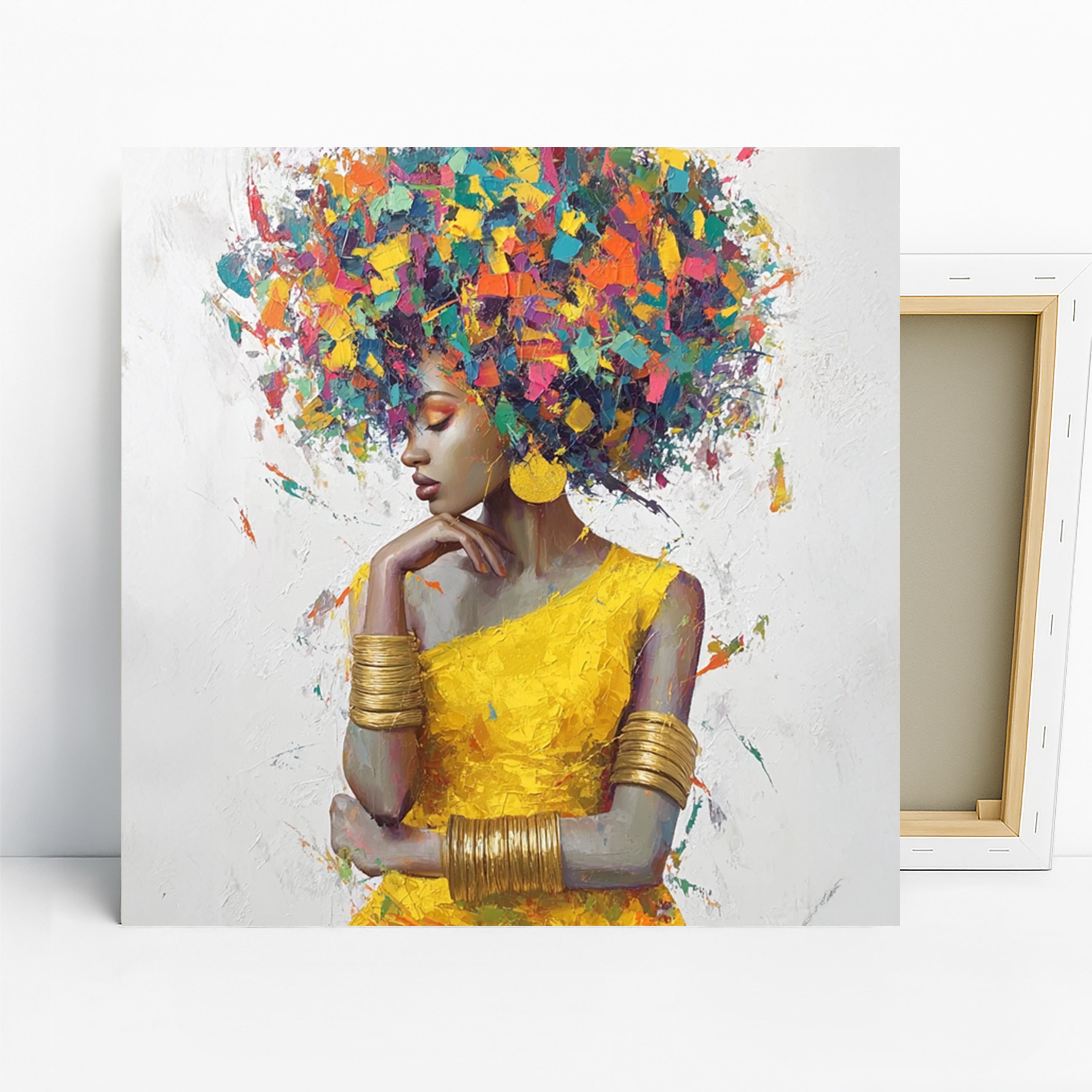 Vibrant Afro Portrait Art