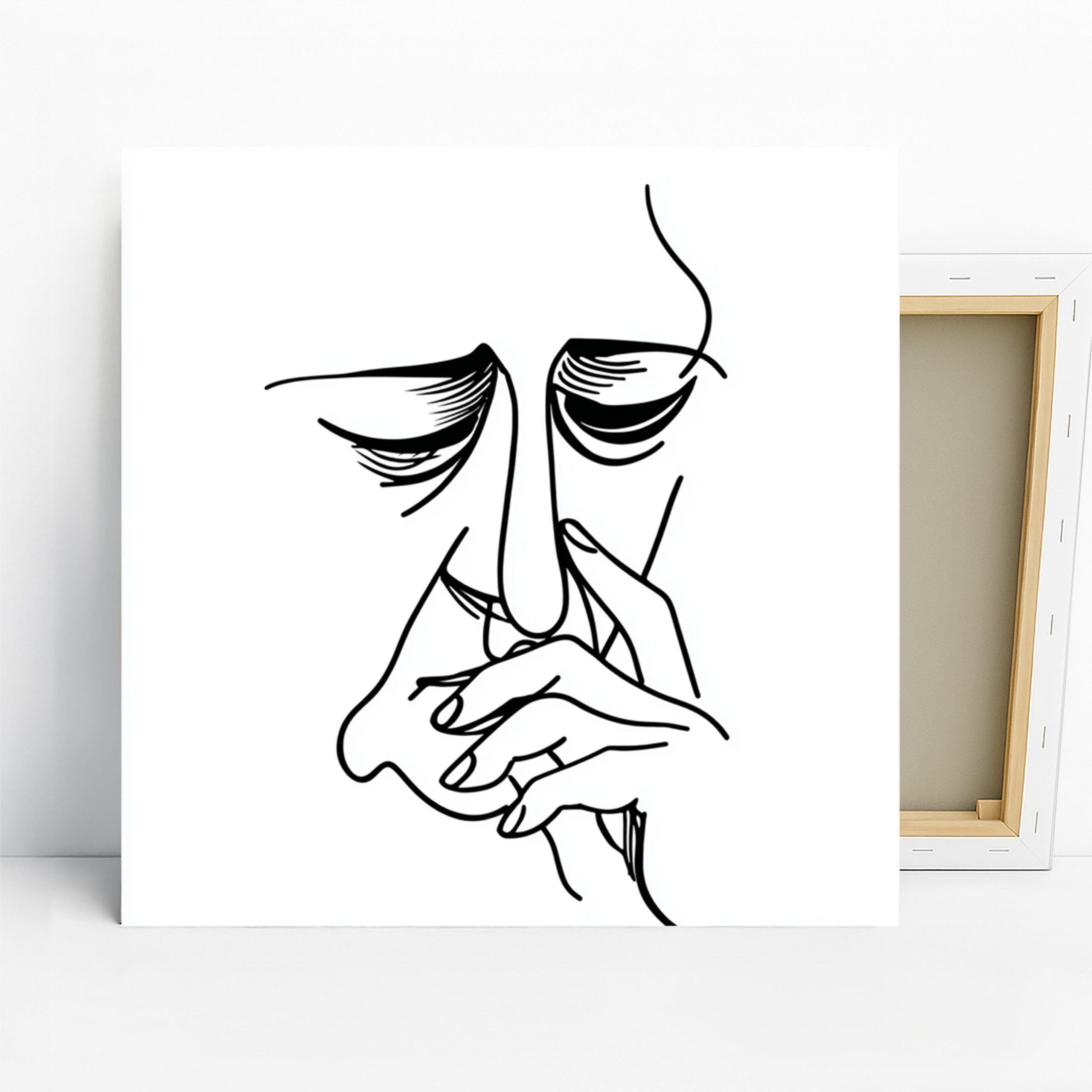 1.jpg Expressive Line Art Face
