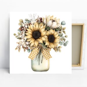 Sunflower Mason Jar Art