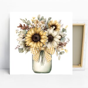 Sunflower Mason Jar Art