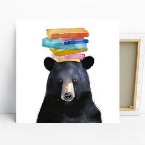 Bear Book Stack Art