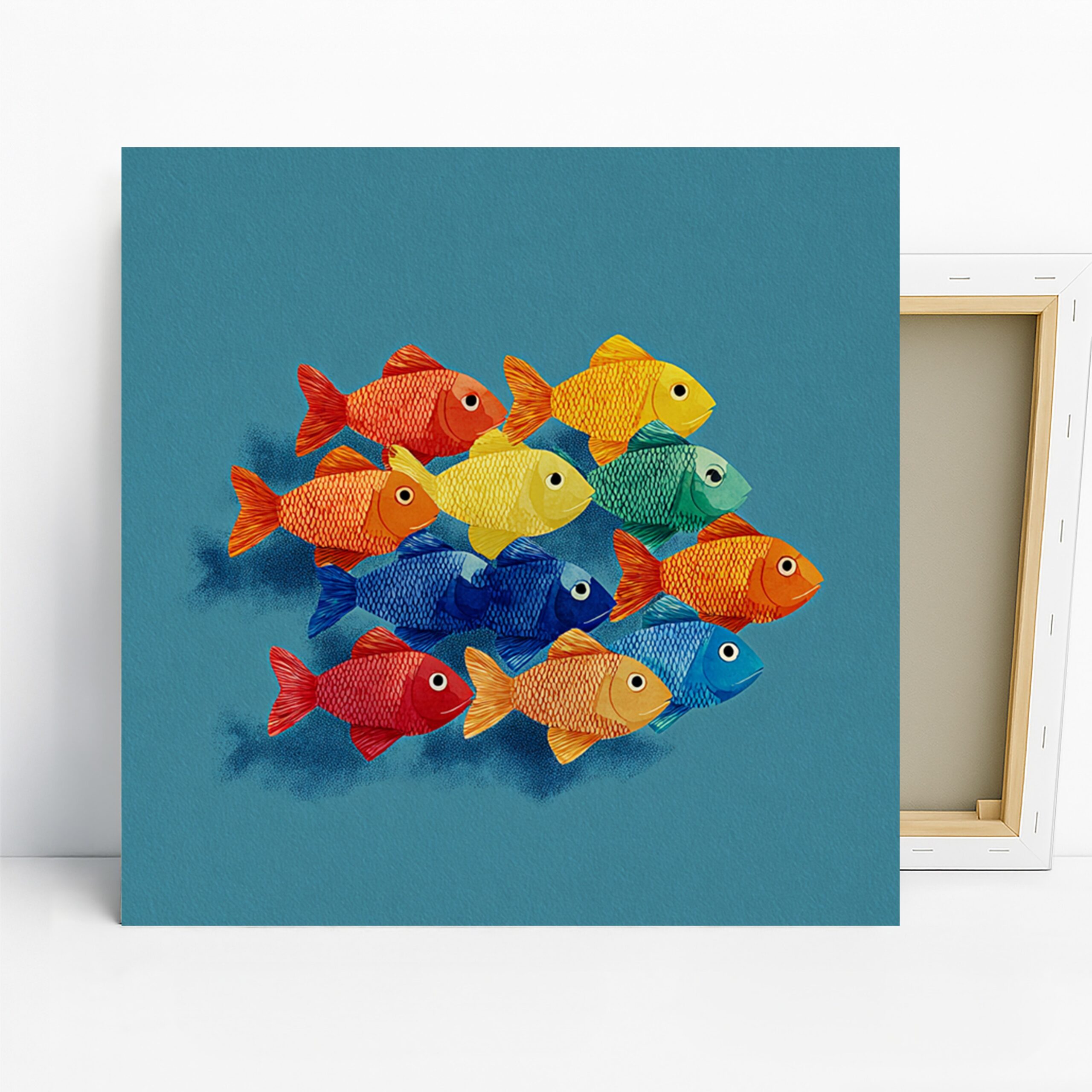 1.jpg Colorful Fish School Art