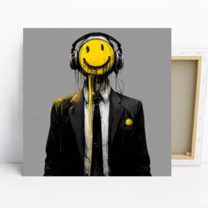 Headphone Smiley Face Art