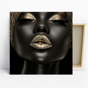 Golden Lips Portrait Art