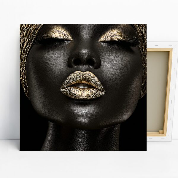 Golden Lips Portrait Art