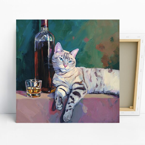Cat and Wine Art