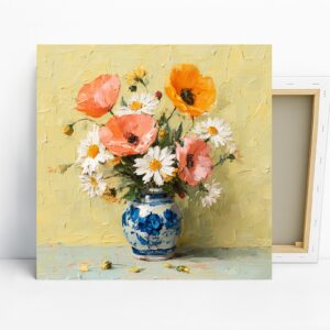 Poppy and Daisy Bouquet Art