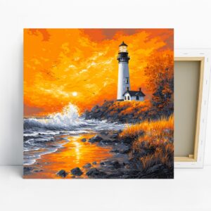 Lighthouse Sunset Art