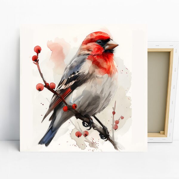 Red Finch Bird Art