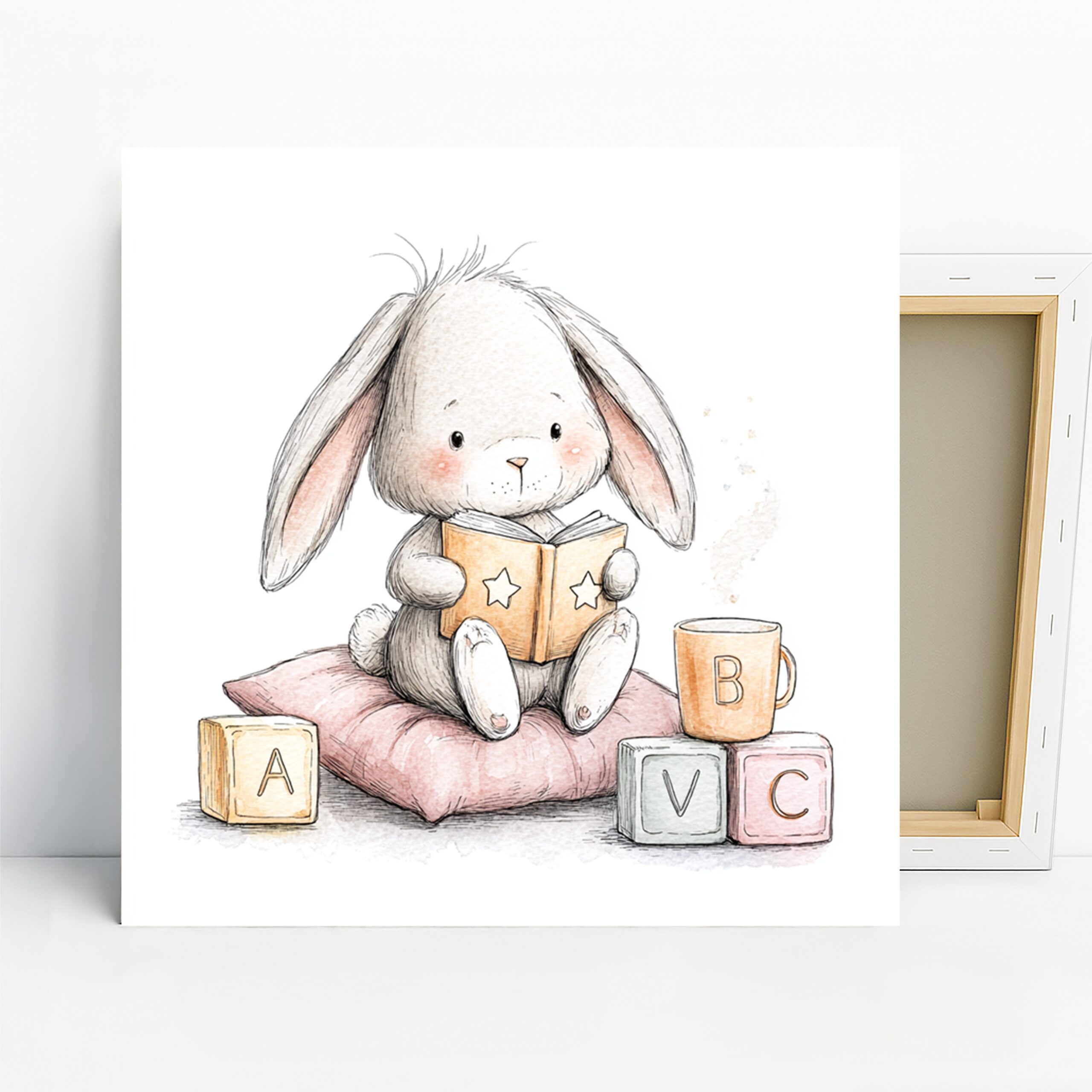 1.jpg Bunny Reading Book Art