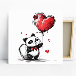 Panda Heart Balloon Art