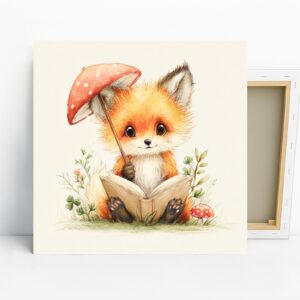 Fox Reading Book Art