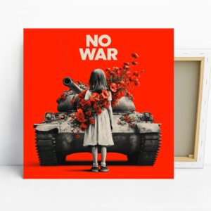 No War Tank Flowers Art