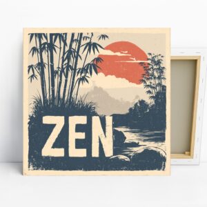 Zen Bamboo Sunset Art