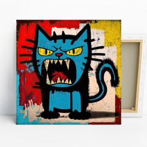 Blue Cat Grin Art