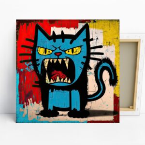 Blue Cat Grin Art