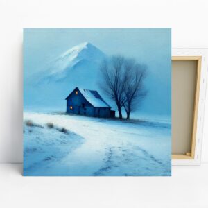 Snowy Barn Winter Landscape Art