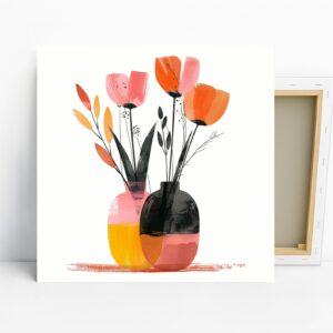 Vibrant Tulip Vase Art