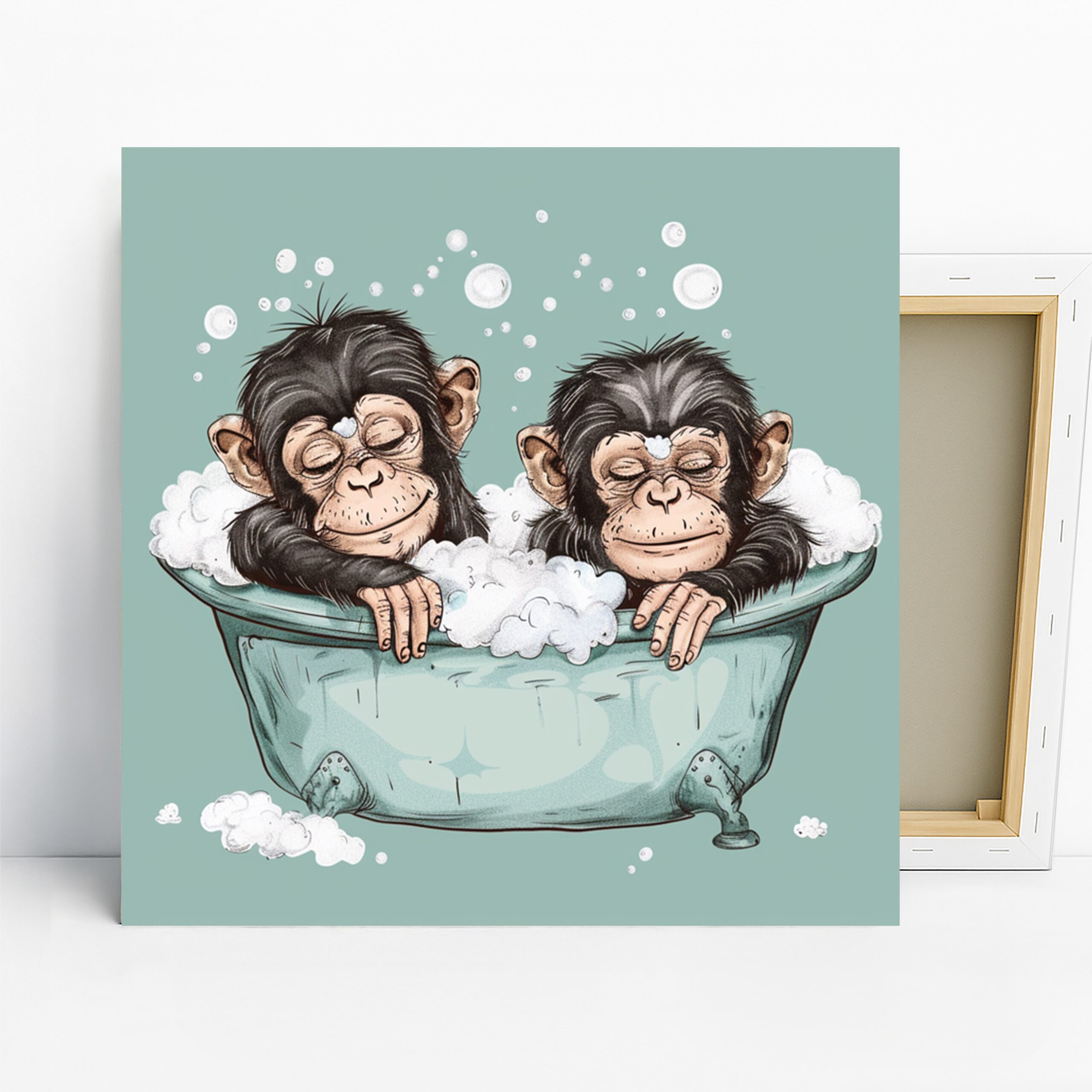 1.jpg Monkey Bath Time Art