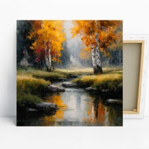 Autumn Stream Reflection Art