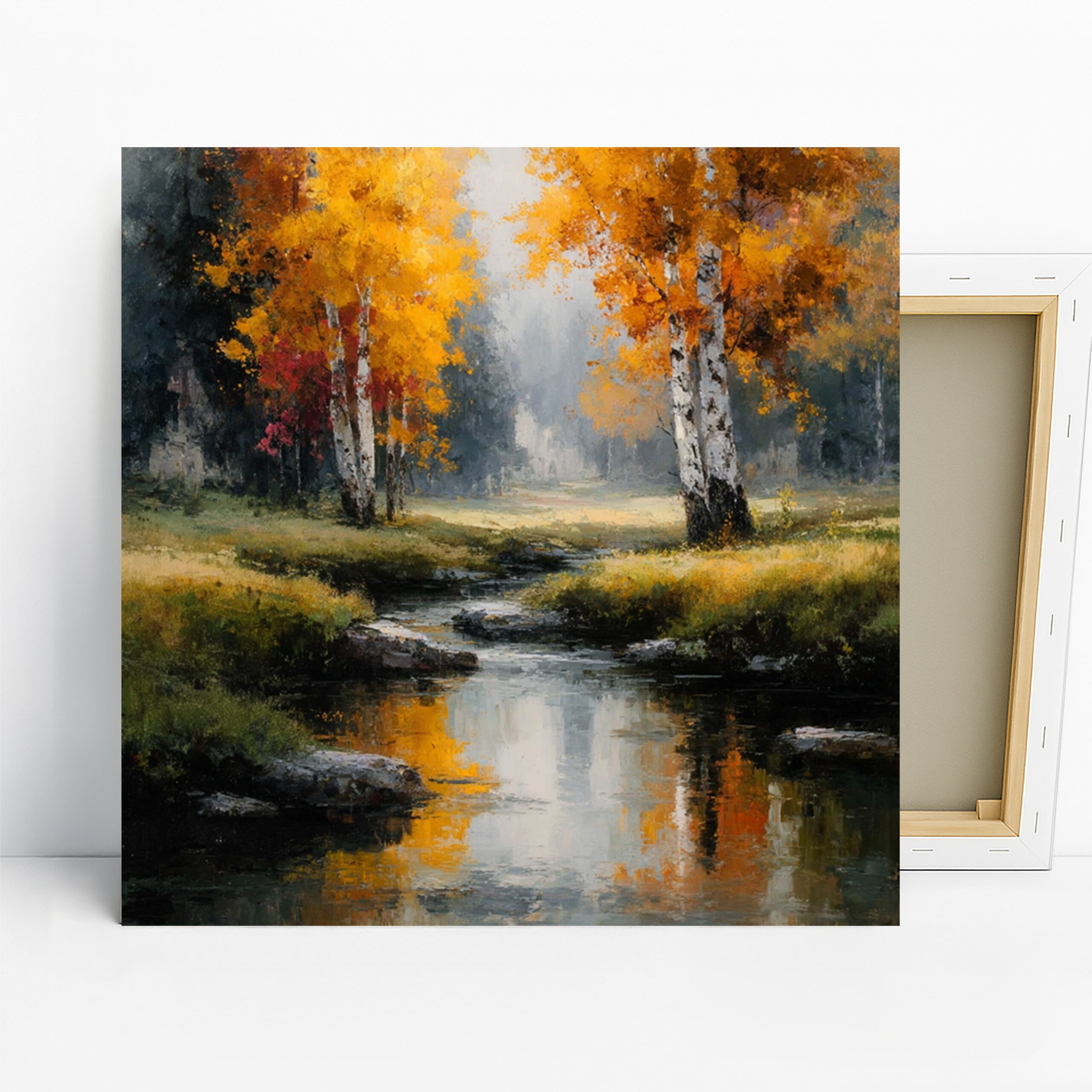 1.jpg Autumn Stream Reflection Art