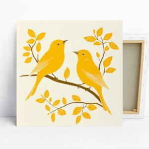 Golden Bird Branch Art