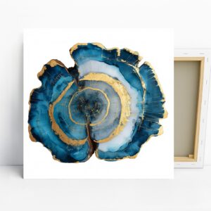 Blue and Gold Agate Art