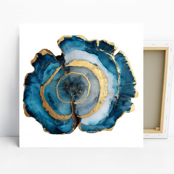 Blue and Gold Agate Art