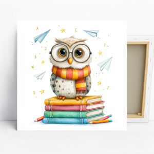 Owl Book Stack Art