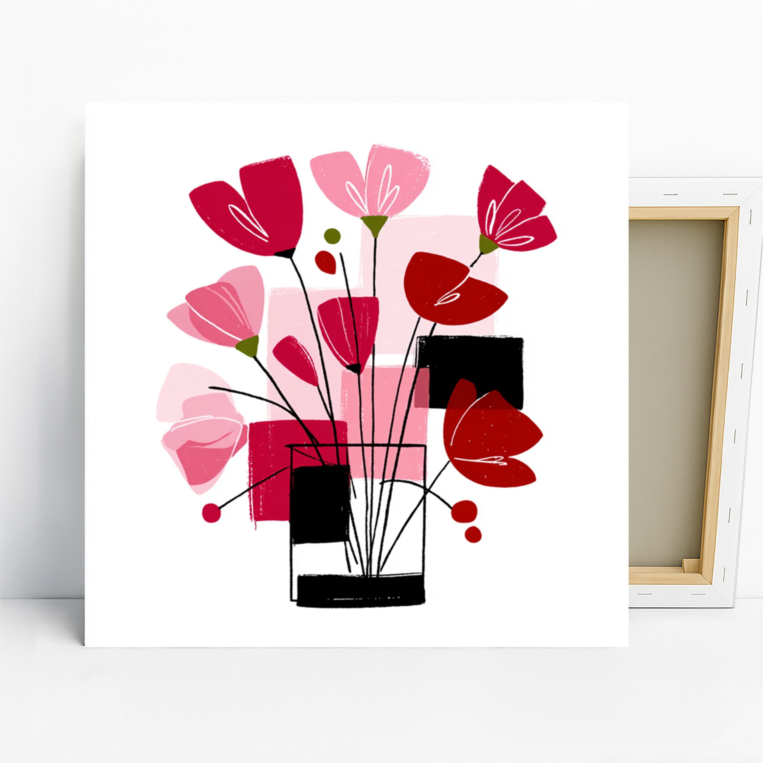 1.jpg Modern Poppy Bouquet Art