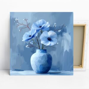 Blue Poppy Vase Art
