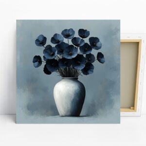 Blue Poppy Vase Art