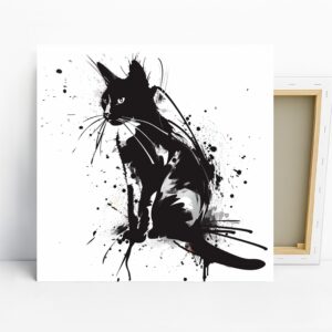 Black Cat Ink Art