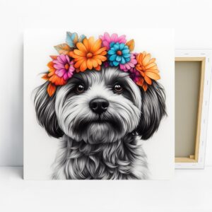 Dog Floral Crown Art