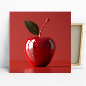 Glossy Red Apple Art