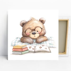 Bear Reading Book Art