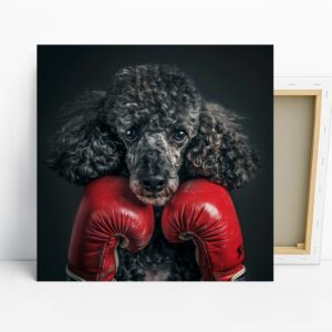 Boxing Poodle Art