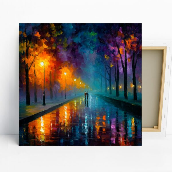 Rainy Night Park Walk Art