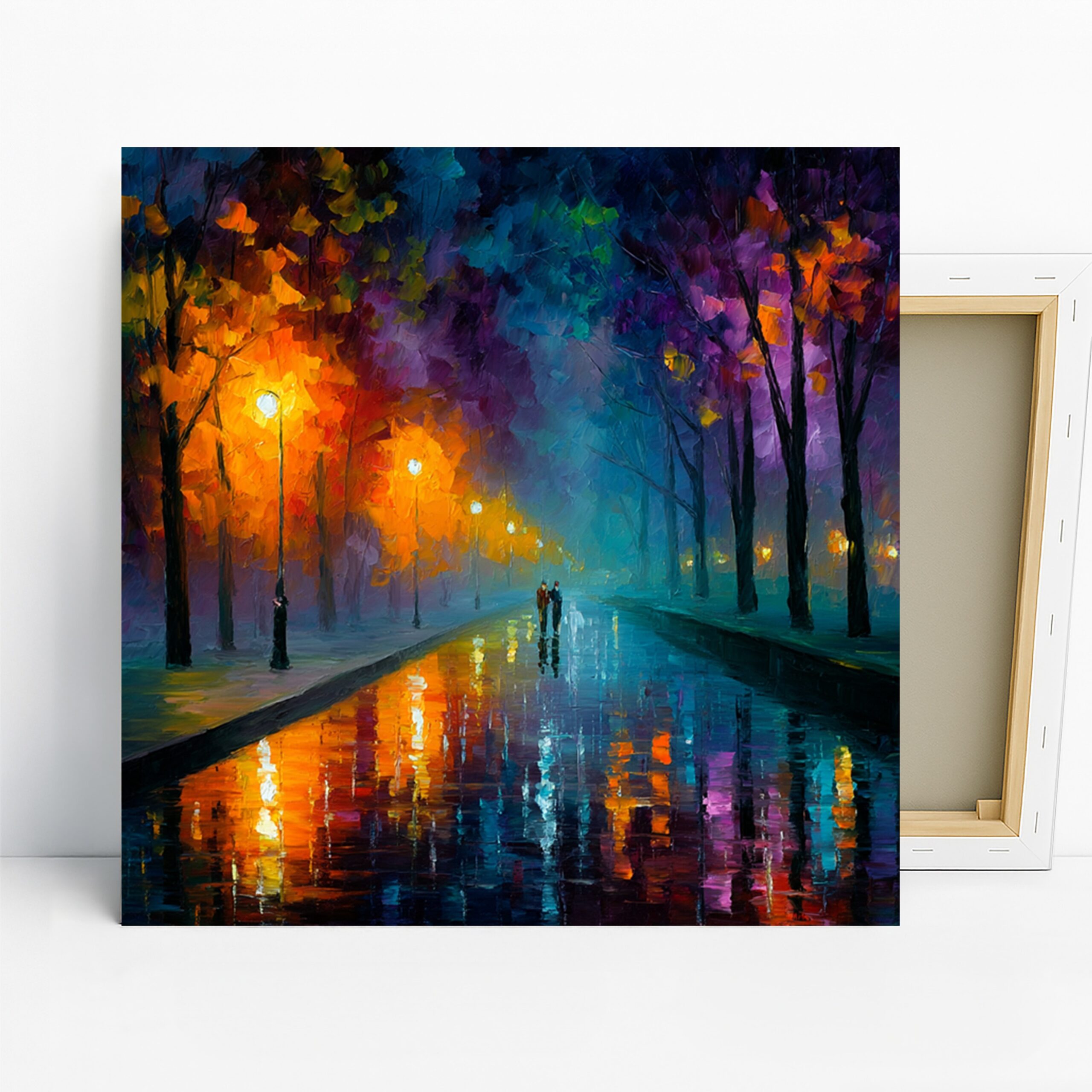 1.jpg Rainy Night Park Walk Art